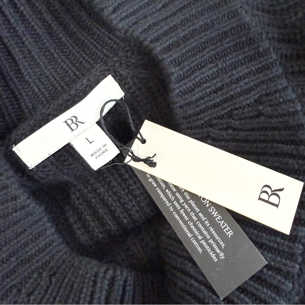 Banana Republic Mock Neck Mini Sweater Dress Black Sz L NWT - Picture 8 of 12
